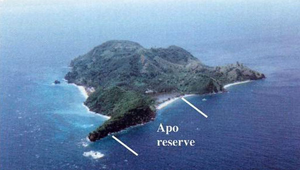 Location of the marine sanctuary on Apo Island