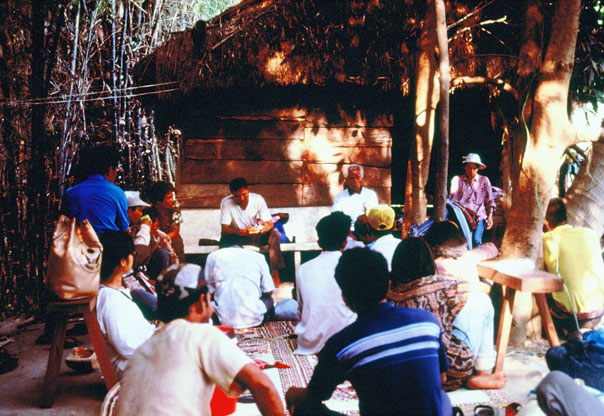 Khao Din villagers at work on community planning in 1986