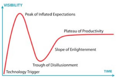 Figure 5. The “hype cycle” (Harvey 2012)